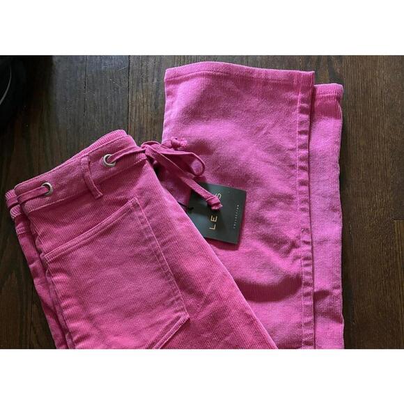 FALL CLEARANCE NWT LE LIS Women's Pink Corduroy Pants with Tags S - Picture 1 of 5